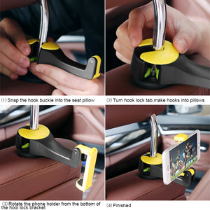 Ultimate Headrest Hook with Phone Holder