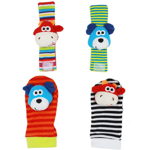 Infant Baby Kids Socks rattle toys Wrist Rattle and Foot Socks